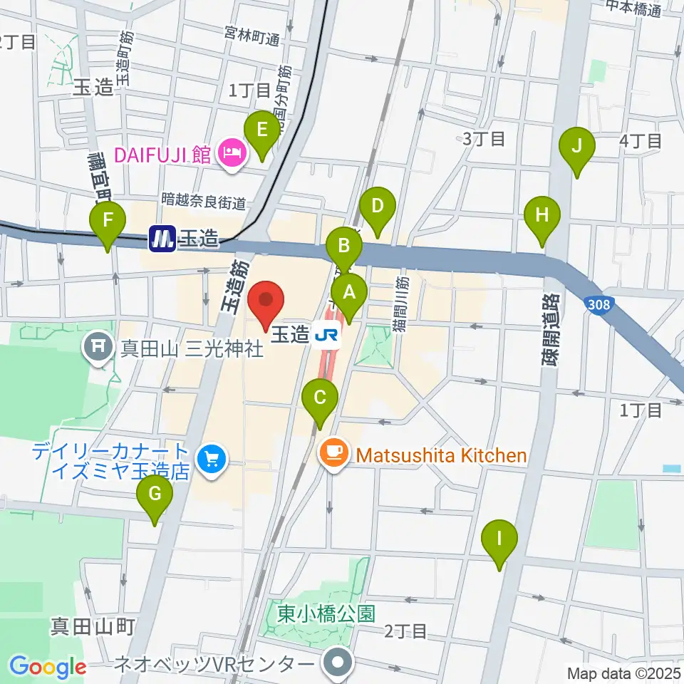 タカラ大阪周辺のコンビニエンスストア一覧地図