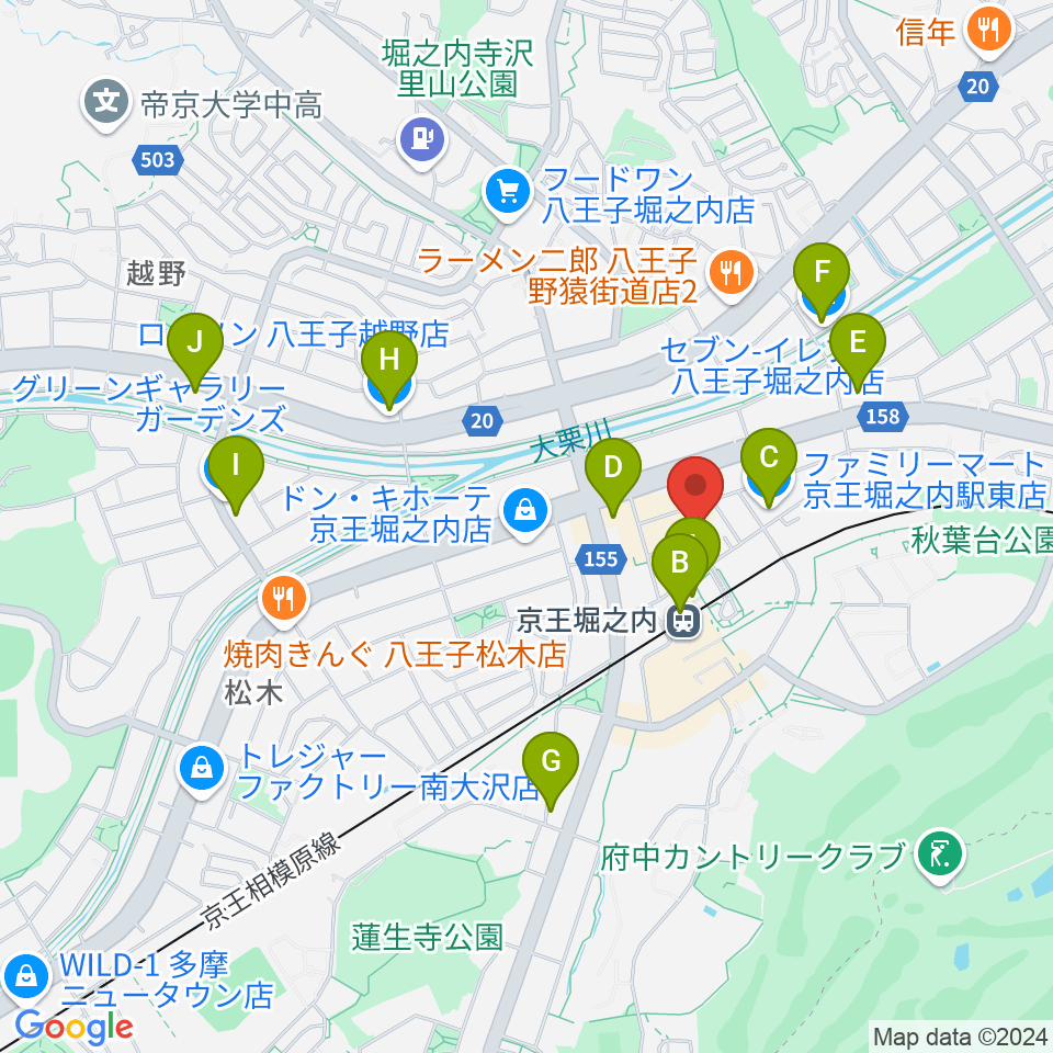 パンキースタジオ周辺のコンビニエンスストア一覧地図