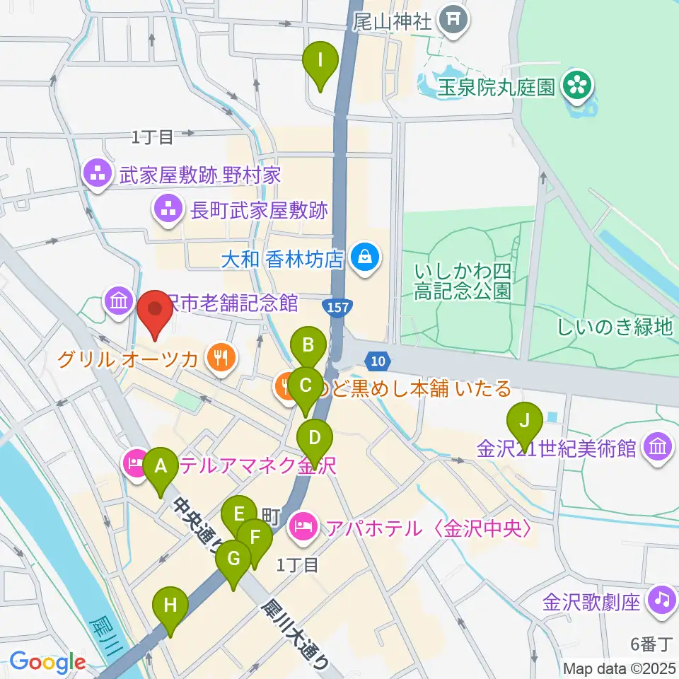 前田土佐守家資料館周辺のコンビニエンスストア一覧地図