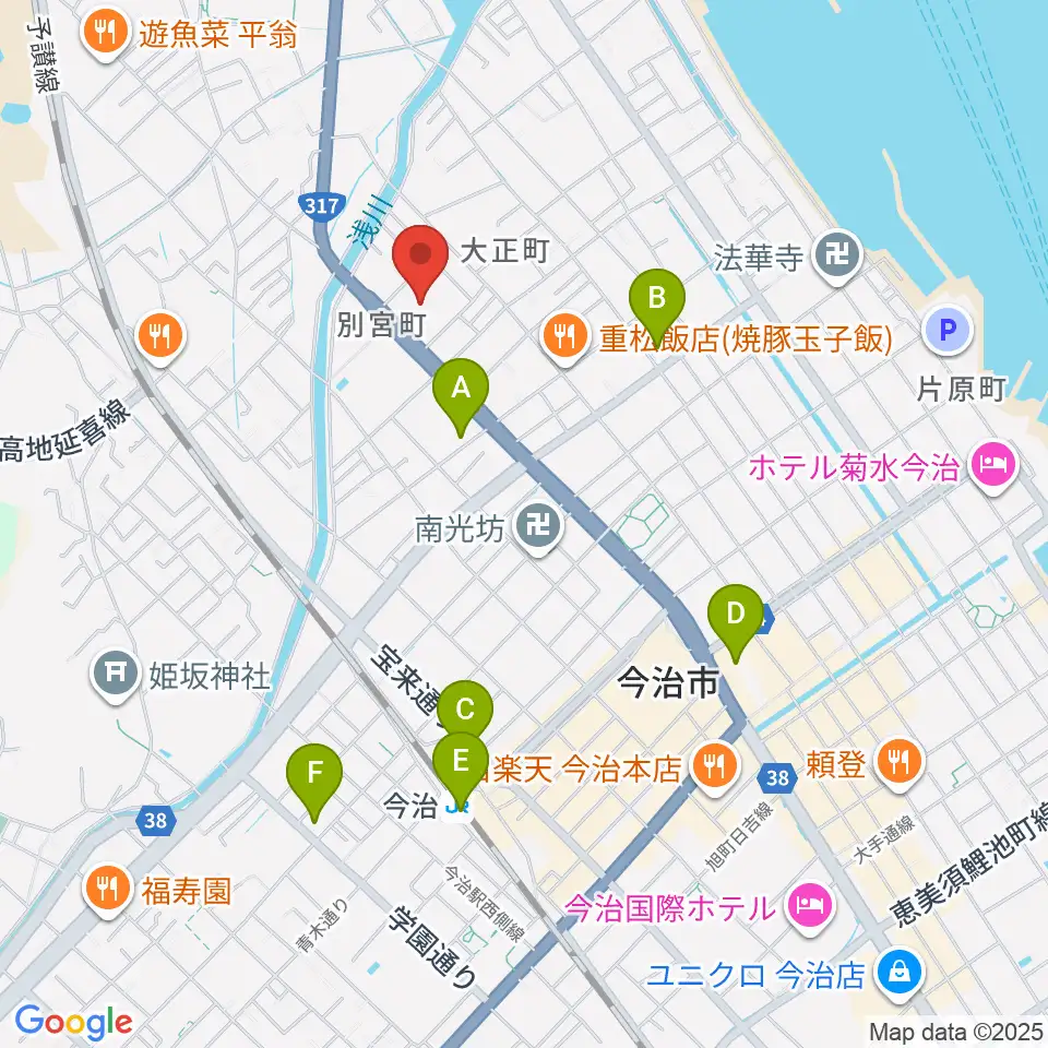 今治市中央体育館周辺のコンビニエンスストア一覧地図