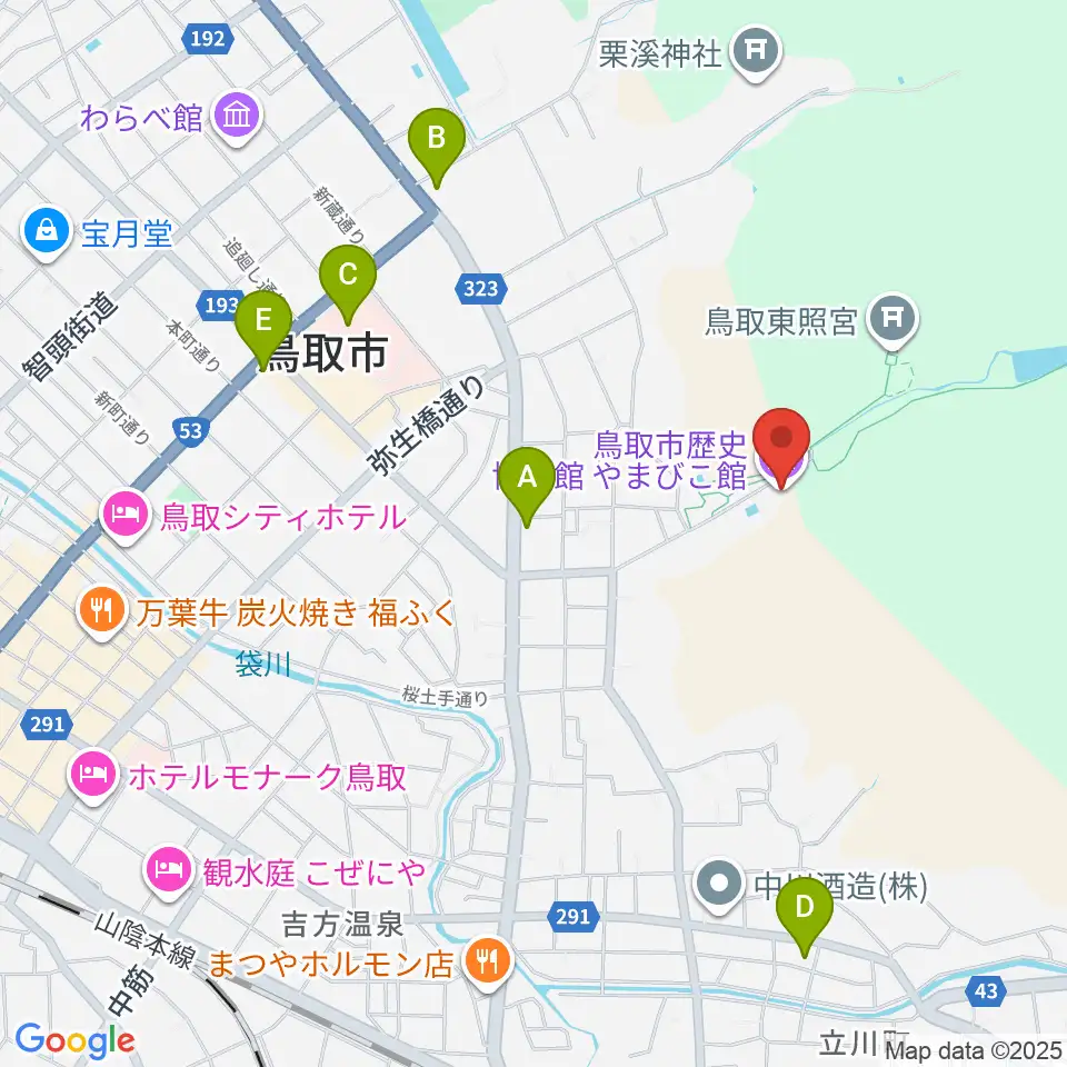 鳥取市歴史博物館周辺のコンビニエンスストア一覧地図