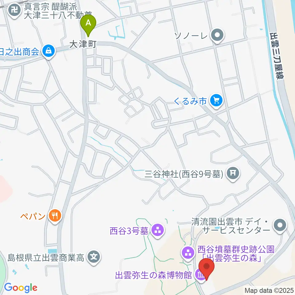 出雲弥生の森博物館周辺のコンビニエンスストア一覧地図