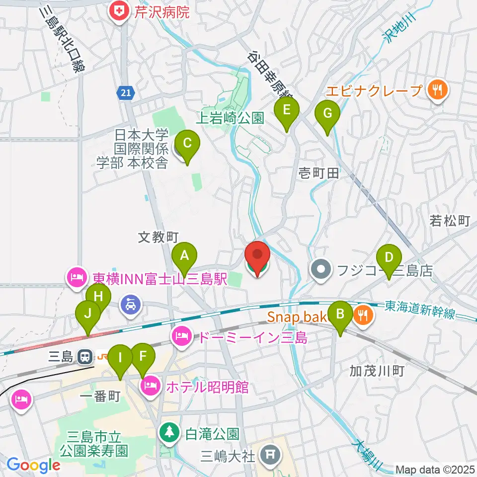 三島市民体育館周辺のコンビニエンスストア一覧地図