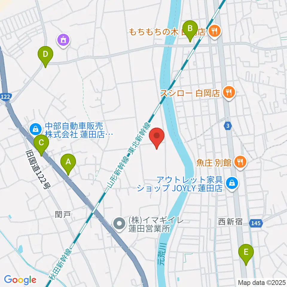 蓮田市総合市民体育館パルシー周辺のコンビニエンスストア一覧地図