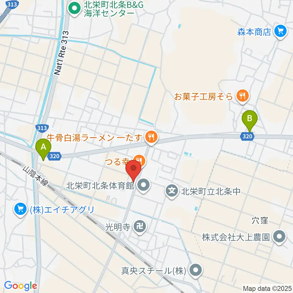 北栄みらい伝承館周辺のコンビニエンスストア一覧地図