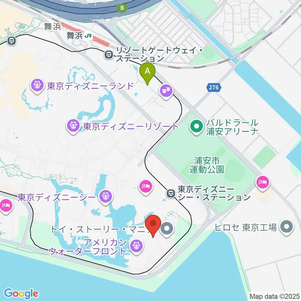東京ディズニーシー ブロードウェイ･ミュージックシアター周辺のコンビニエンスストア一覧地図
