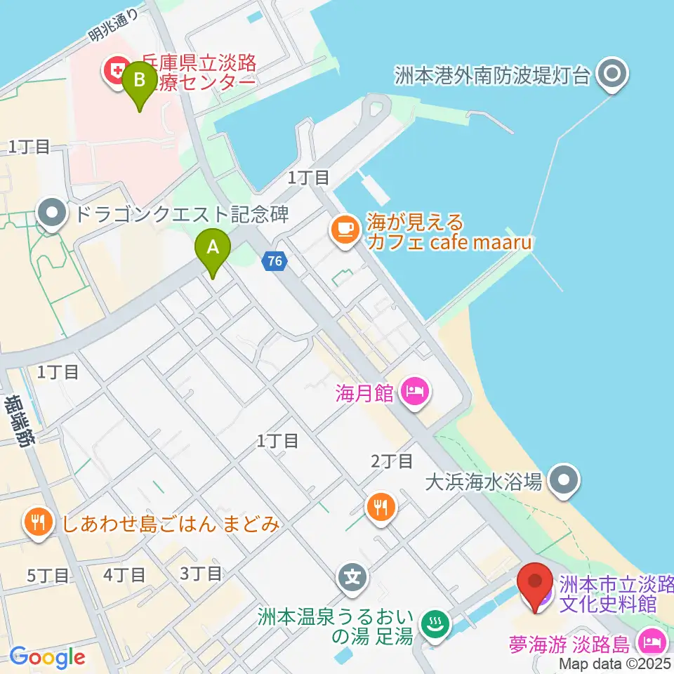 淡路文化史料館周辺のコンビニエンスストア一覧地図