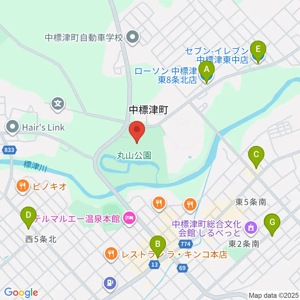 中標津町郷土館周辺のコンビニエンスストア一覧地図