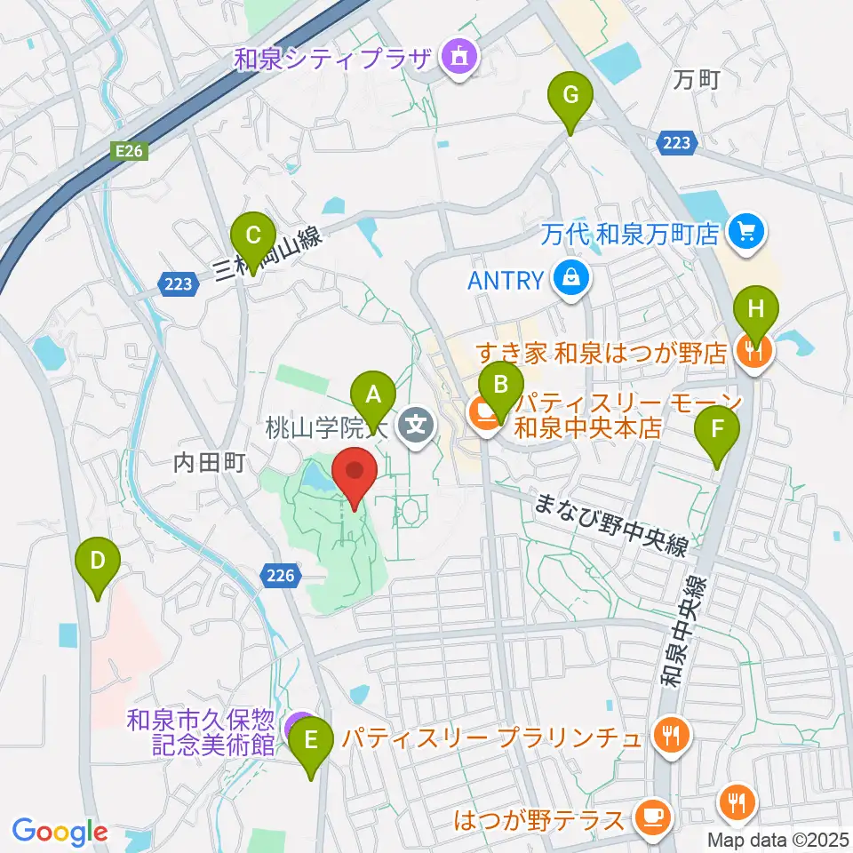 和泉市いずみの国歴史館周辺のコンビニエンスストア一覧地図