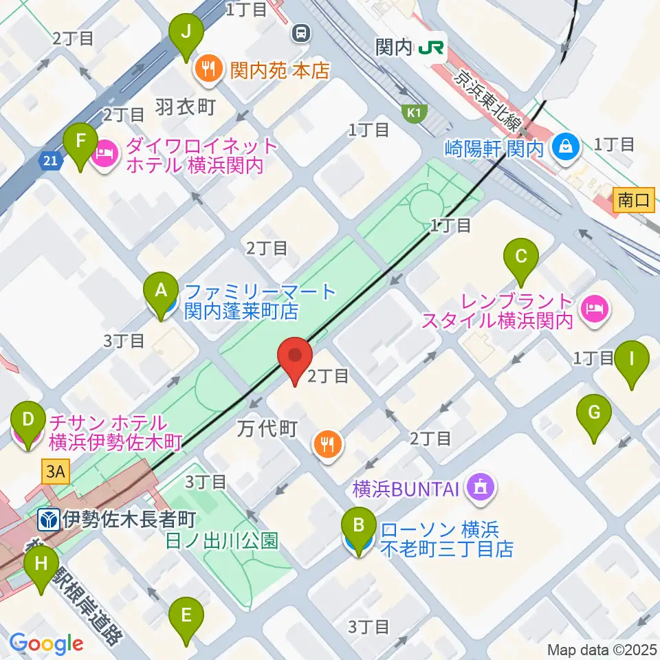 横浜市技能文化会館 匠プラザ周辺のコンビニエンスストア一覧地図