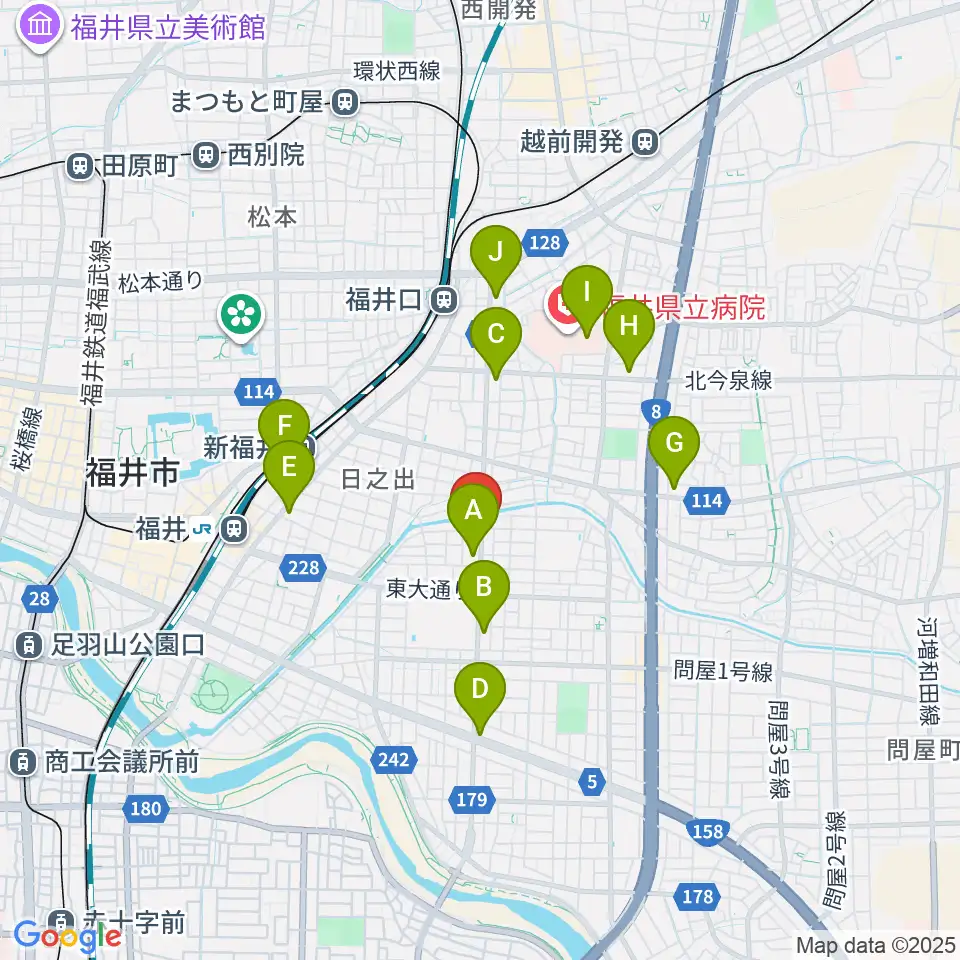 福井県立こども歴史文化館周辺のコンビニエンスストア一覧地図