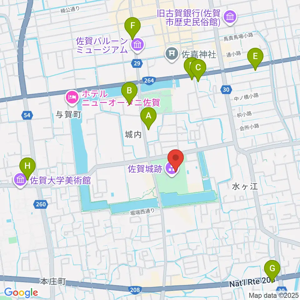 佐賀県立佐賀城本丸歴史館周辺のコンビニエンスストア一覧地図