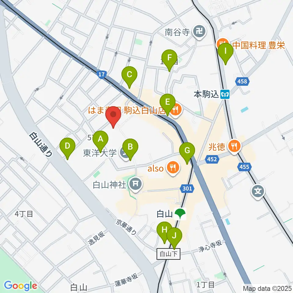 東洋大学井上円了記念博物館周辺のコンビニエンスストア一覧地図
