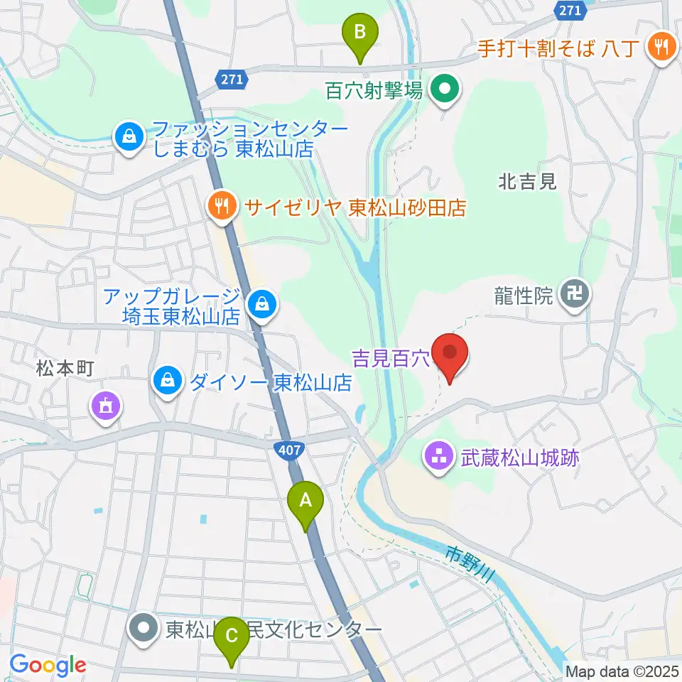 吉見町埋蔵文化財センター周辺のコンビニエンスストア一覧地図