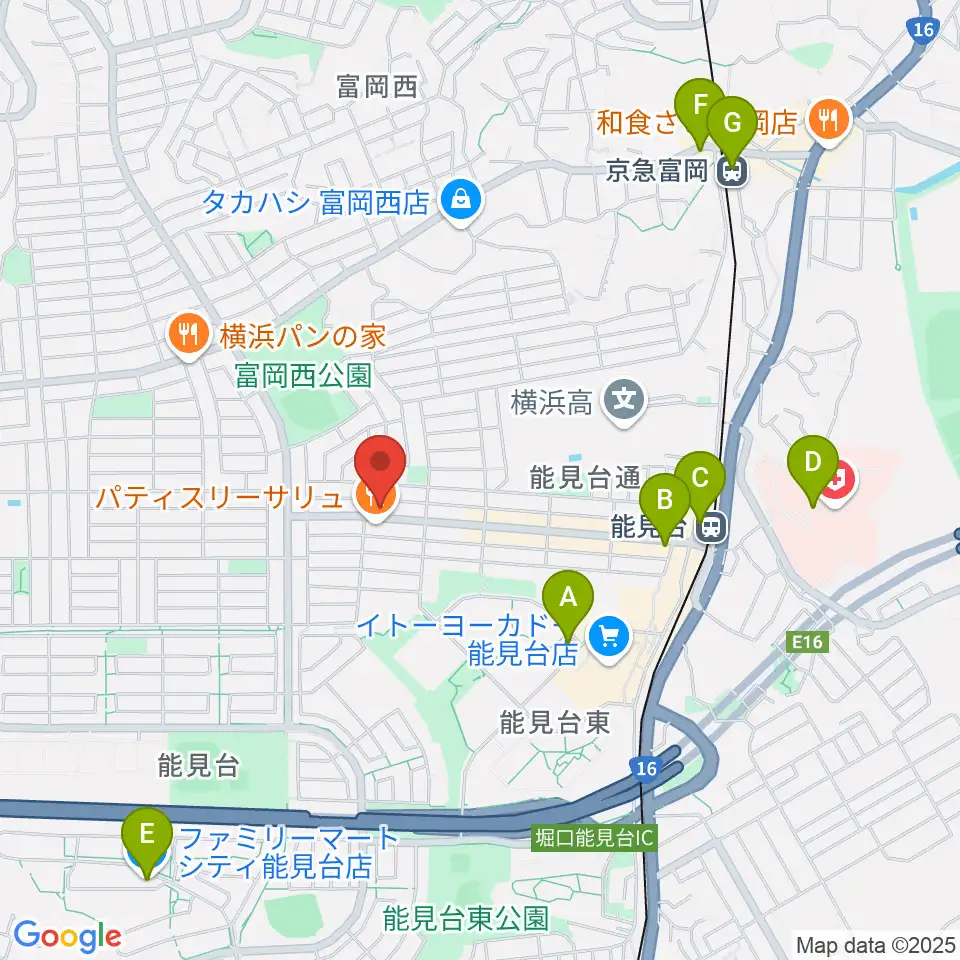スタジオジャスト能見台本店周辺のコンビニエンスストア一覧地図