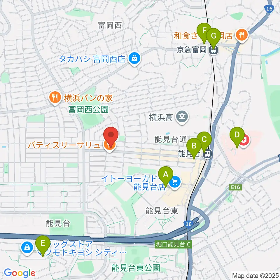 スタジオジャスト能見台本店周辺のコンビニエンスストア一覧地図
