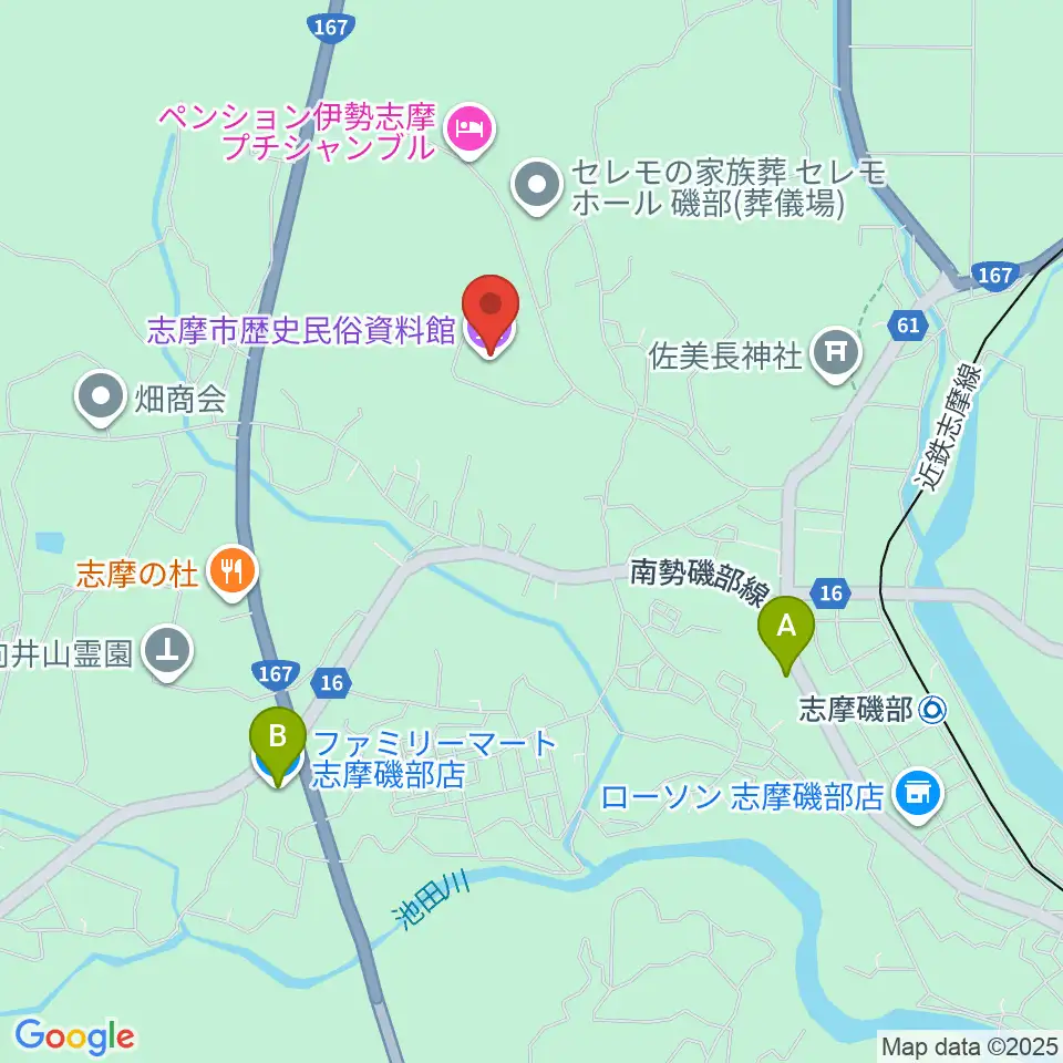 志摩市歴史民俗資料館周辺のコンビニエンスストア一覧地図