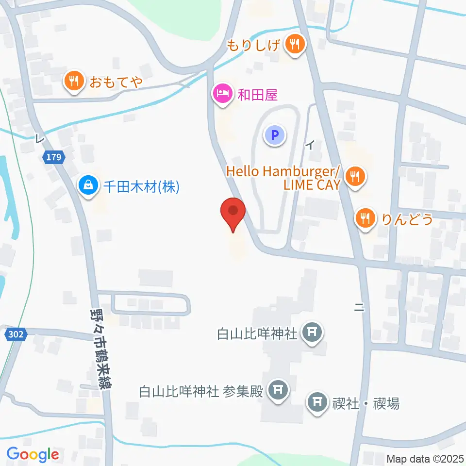 白山比咩神社宝物館周辺のコンビニエンスストア一覧地図