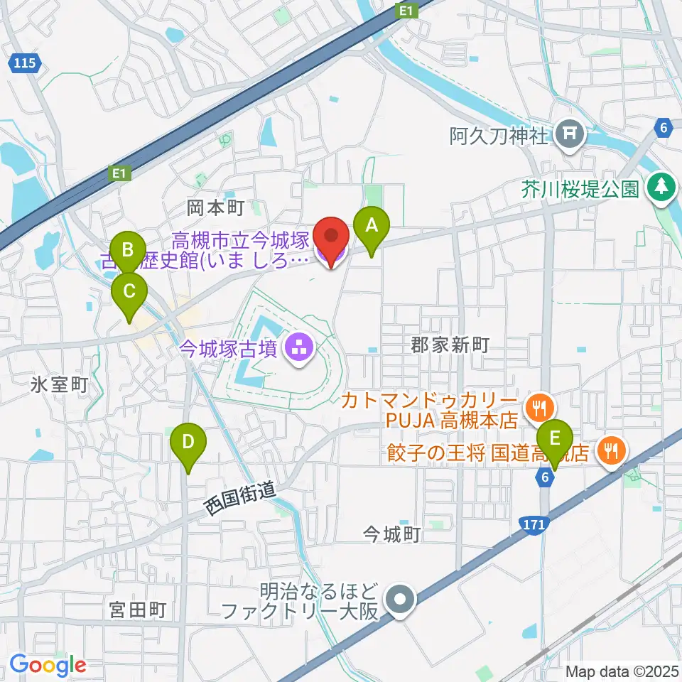 今城塚古代歴史館周辺のコンビニエンスストア一覧地図