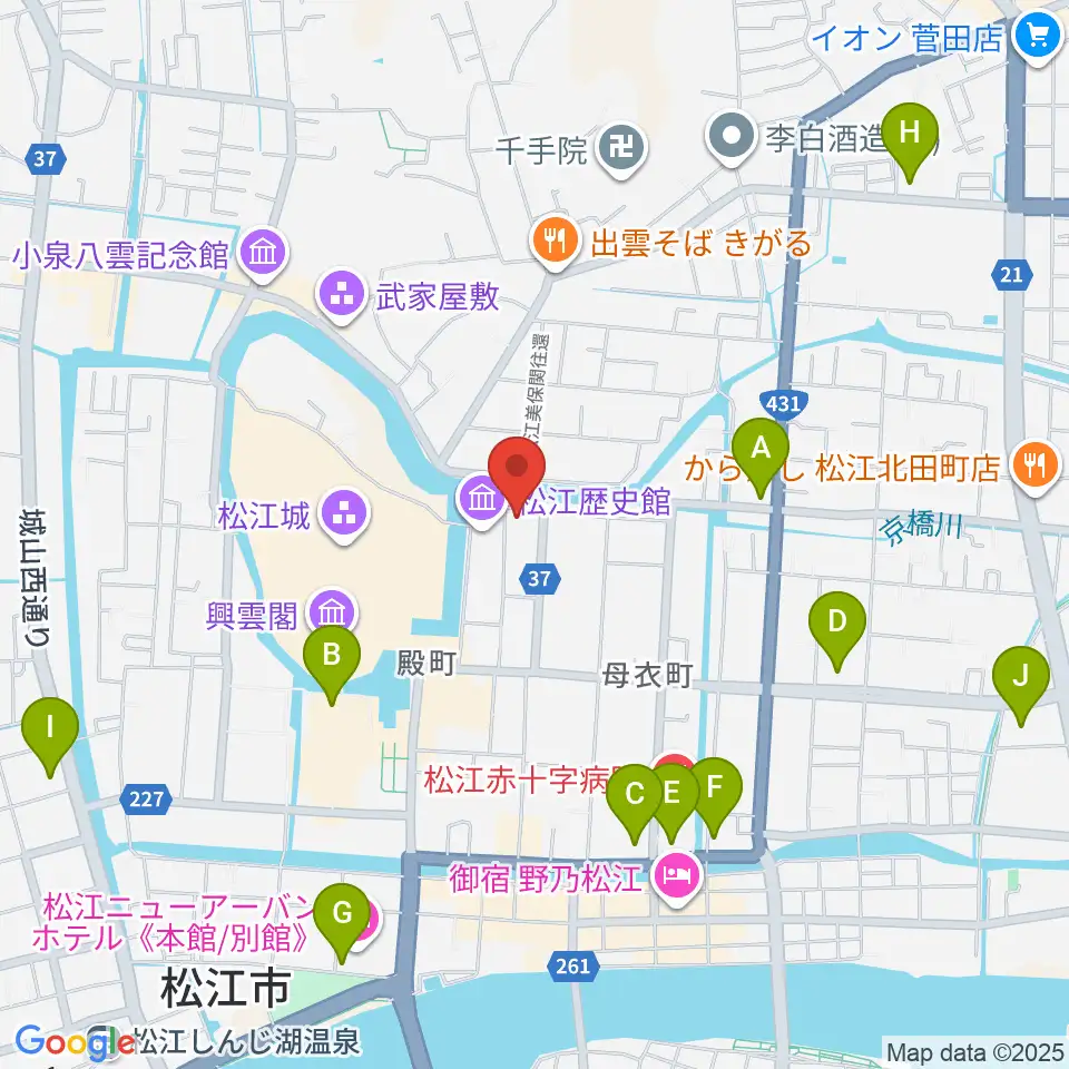 松江ホーランエンヤ伝承館周辺のコンビニエンスストア一覧地図