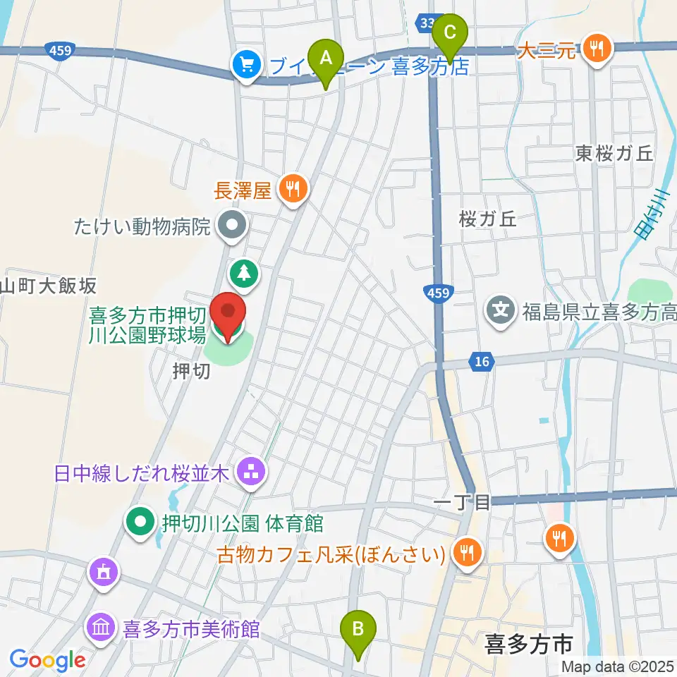 押切川公園レゾナック野球場周辺のコンビニエンスストア一覧地図