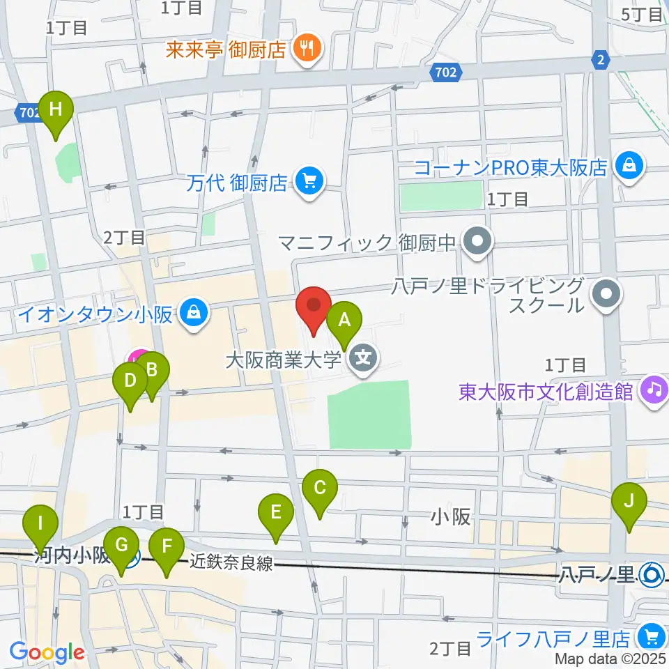 大阪商業大学商業史博物館周辺のコンビニエンスストア一覧地図
