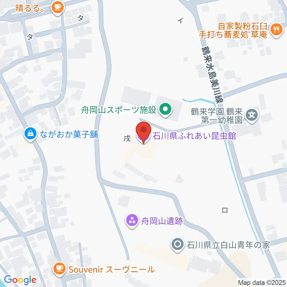 石川県ふれあい昆虫館周辺のコンビニエンスストア一覧地図