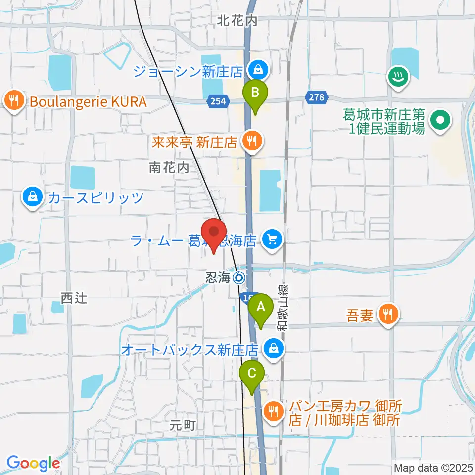葛城市歴史博物館周辺のコンビニエンスストア一覧地図
