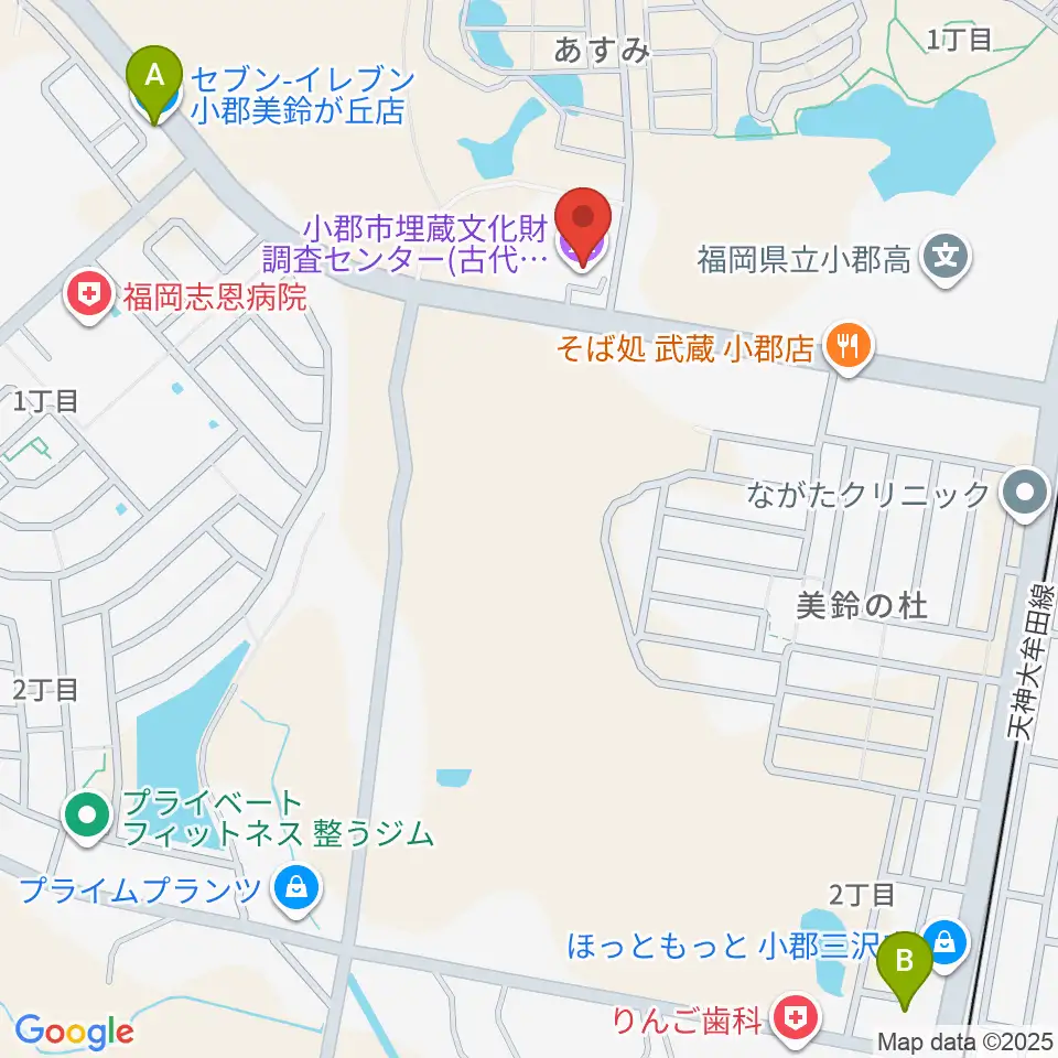 古代体験館おごおり周辺のコンビニエンスストア一覧地図