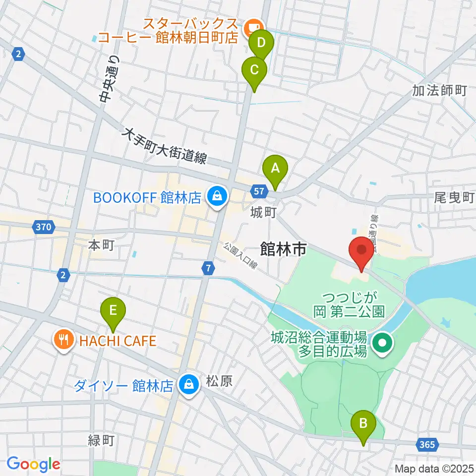 田山花袋記念文学館周辺のコンビニエンスストア一覧地図