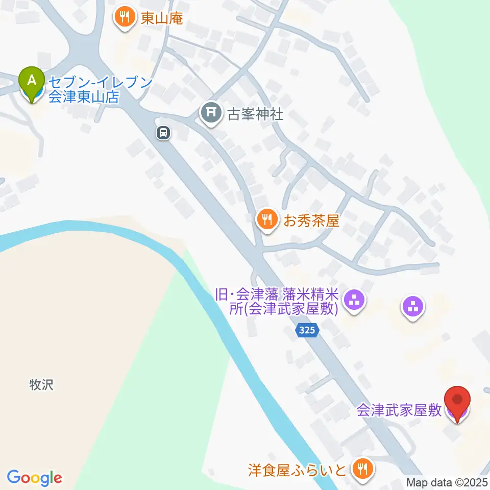 会津武家屋敷周辺のコンビニエンスストア一覧地図