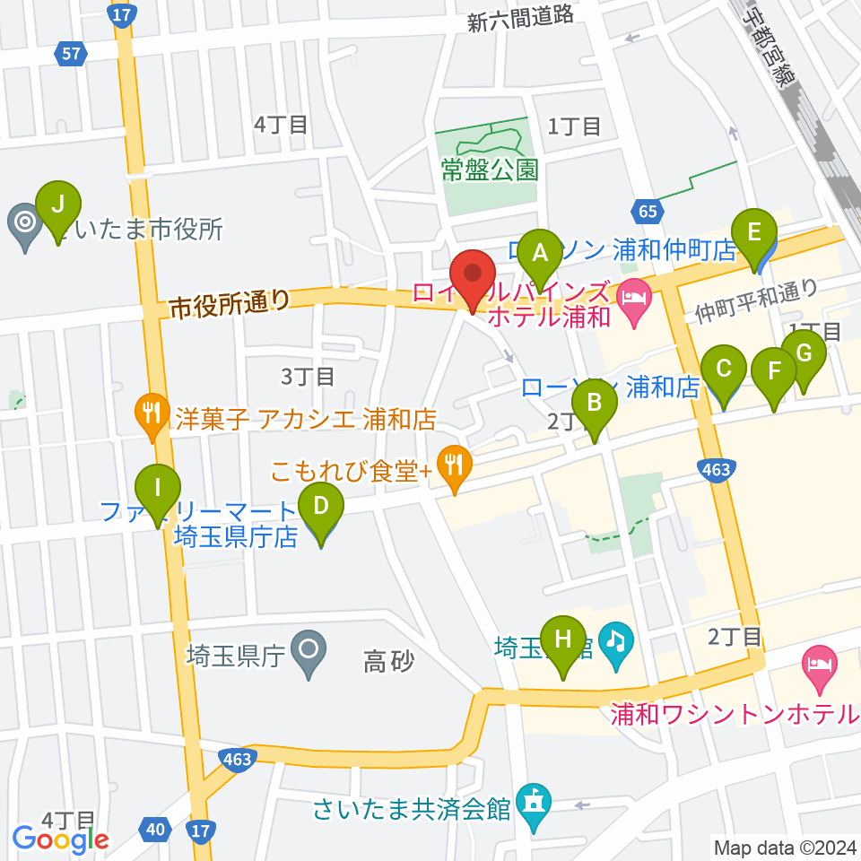 キャッツアイ周辺のコンビニエンスストア一覧地図