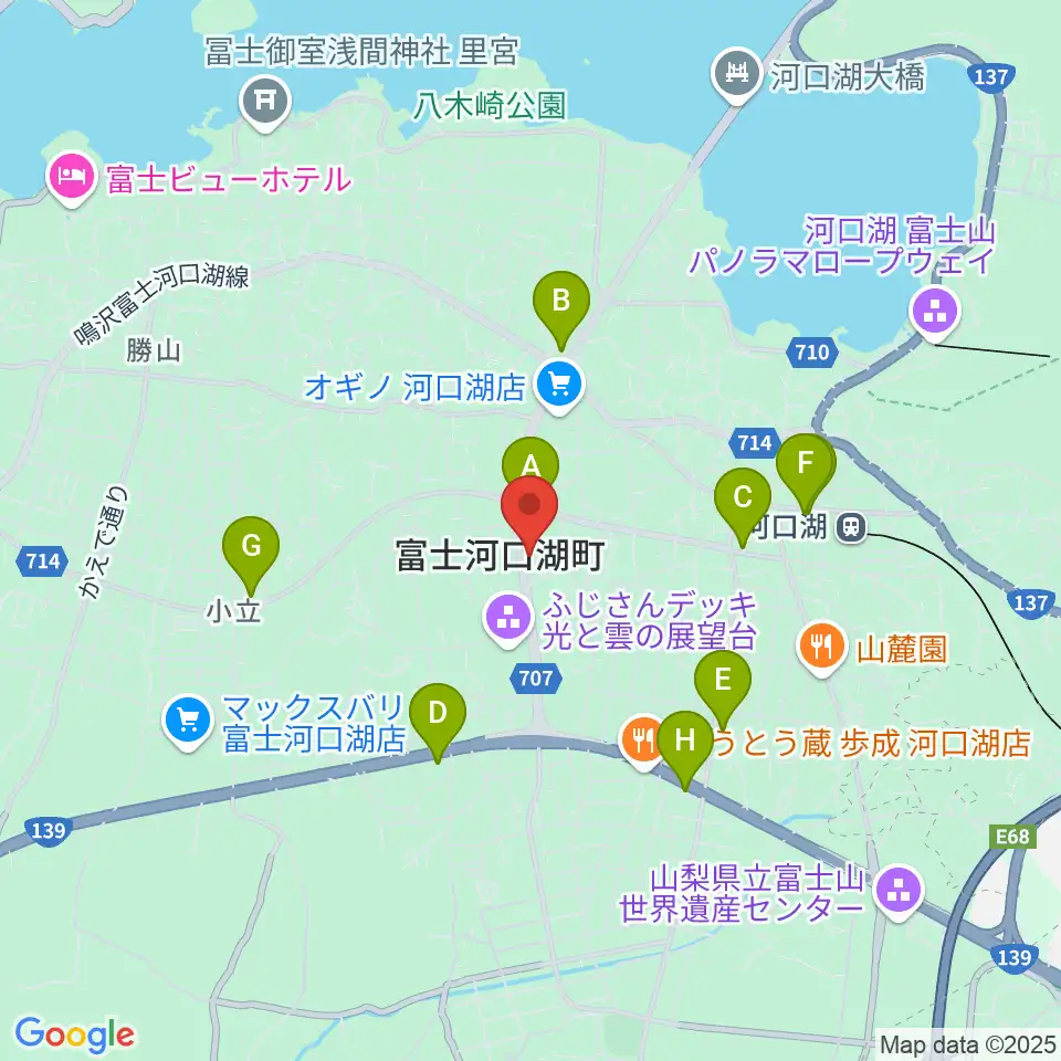 河口湖キャメロット周辺のコンビニエンスストア一覧地図