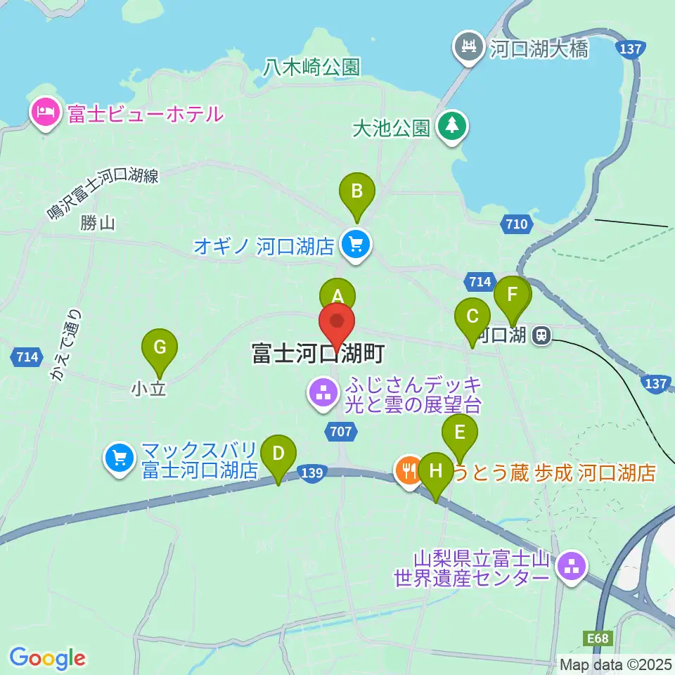 河口湖キャメロット周辺のコンビニエンスストア一覧地図