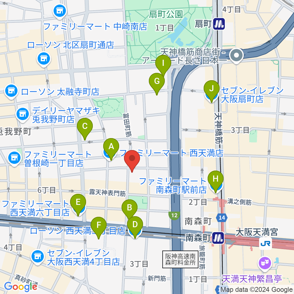 スタジオグルーヴ周辺のコンビニエンスストア一覧地図