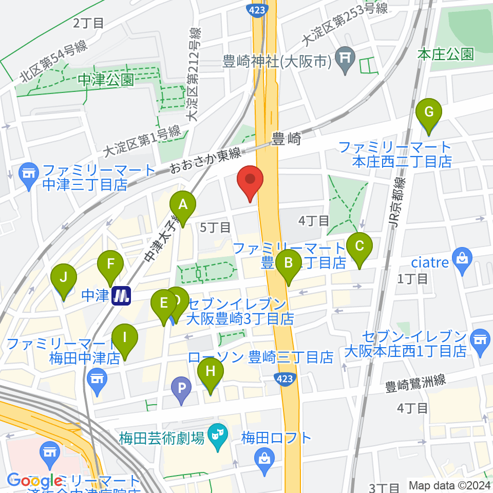 三和レコーディングスタジオ周辺のコンビニエンスストア一覧地図