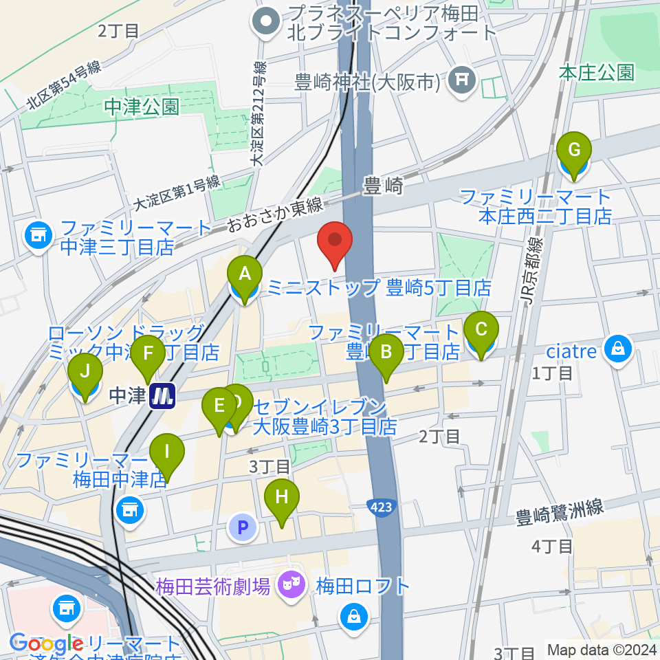 三和レコーディングスタジオ周辺のコンビニエンスストア一覧地図