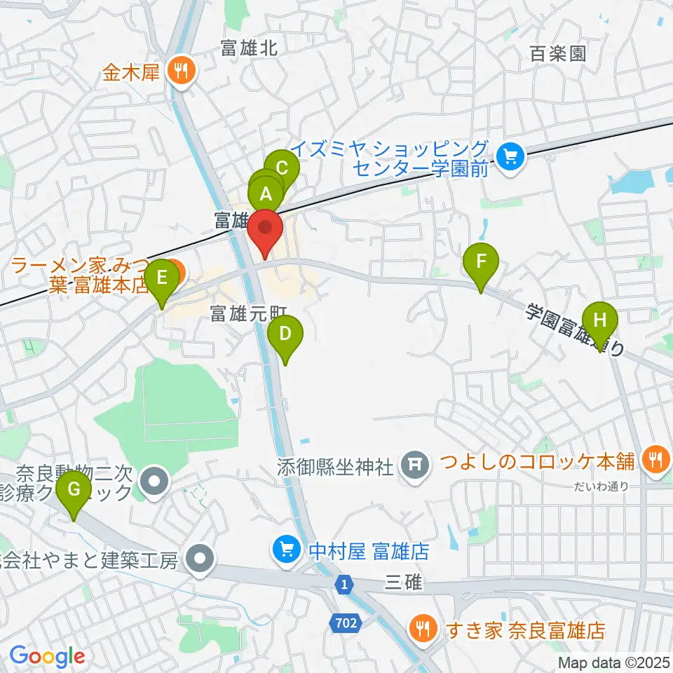 スタジオジュエル富雄店周辺のコンビニエンスストア一覧地図