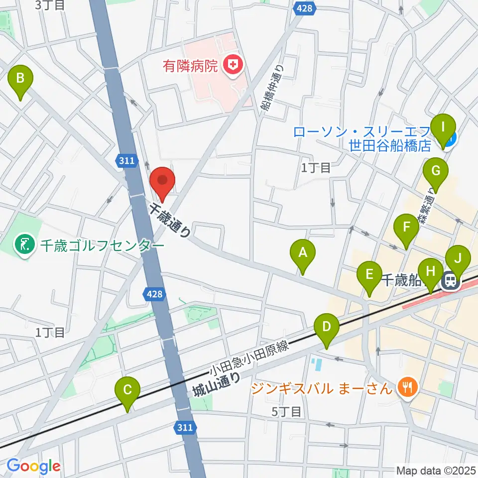 スターウッズ・レコーディングスタジオ周辺のコンビニエンスストア一覧地図