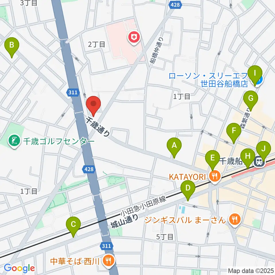 スターウッズ・レコーディングスタジオ周辺のコンビニエンスストア一覧地図