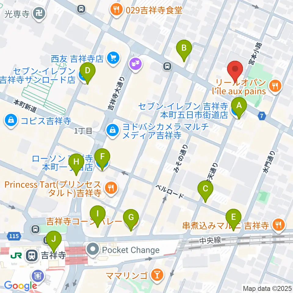 スタジオ・アルファ・ベガ周辺のコンビニエンスストア一覧地図