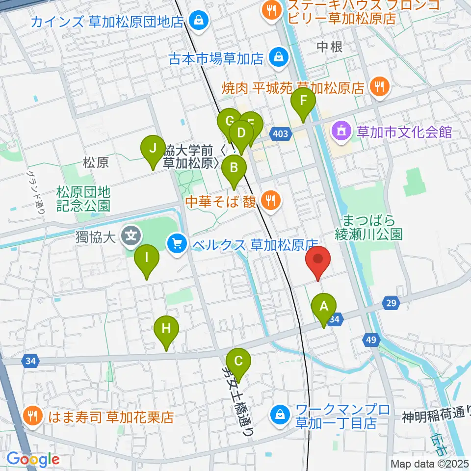 R-SPギター教室周辺のコンビニエンスストア一覧地図