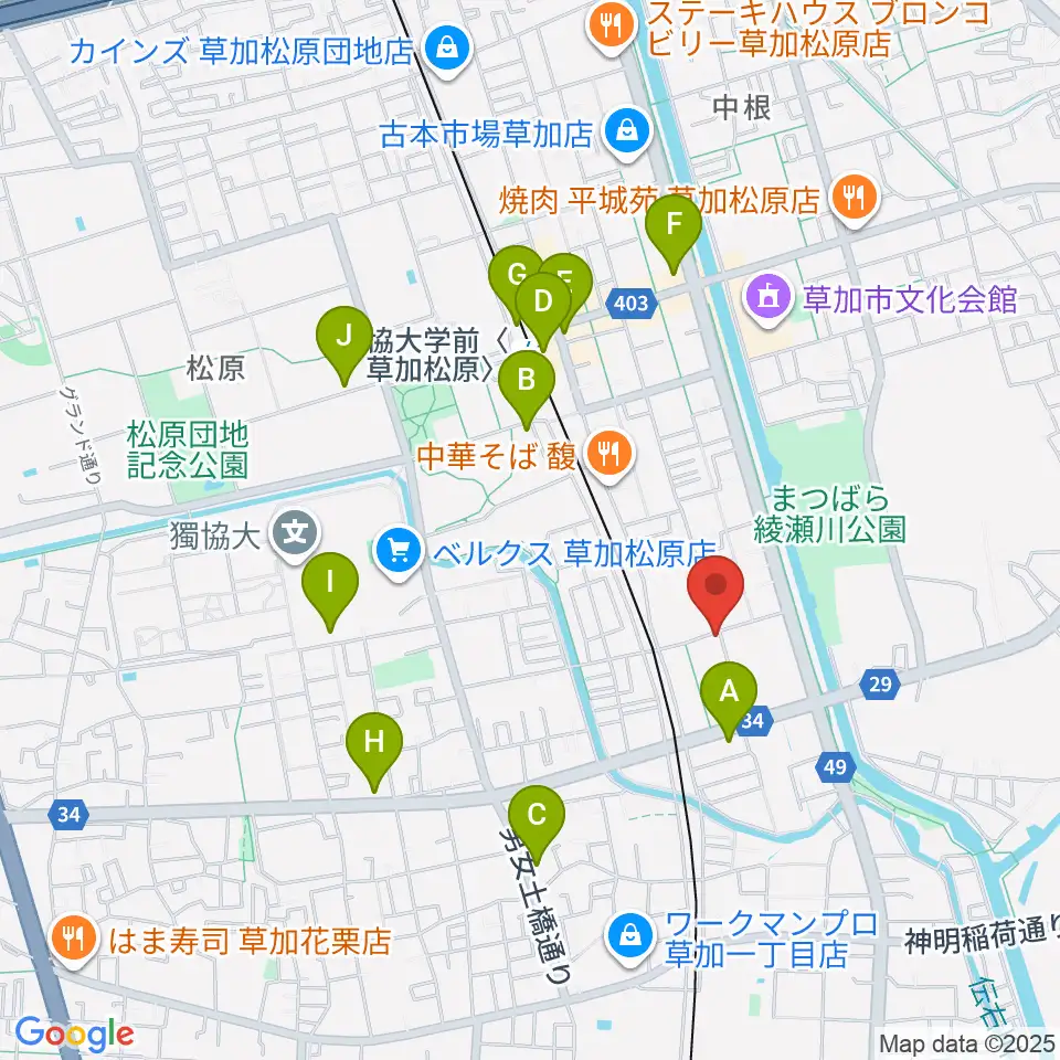 R-SPギター教室周辺のコンビニエンスストア一覧地図