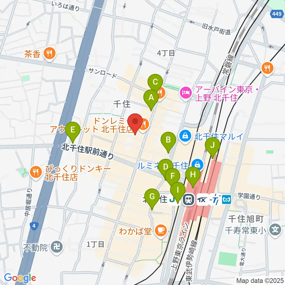キャナリーギタースクール周辺のコンビニエンスストア一覧地図