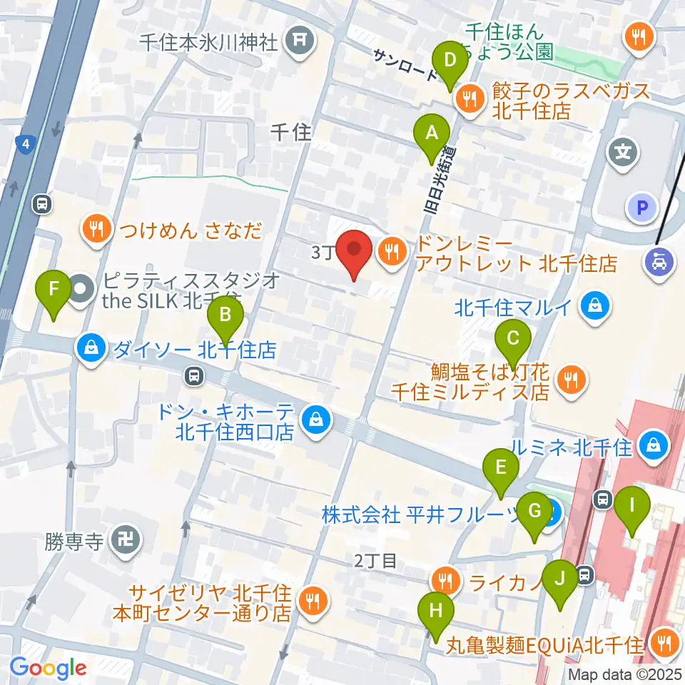 キャナリーギタースクール周辺のコンビニエンスストア一覧地図