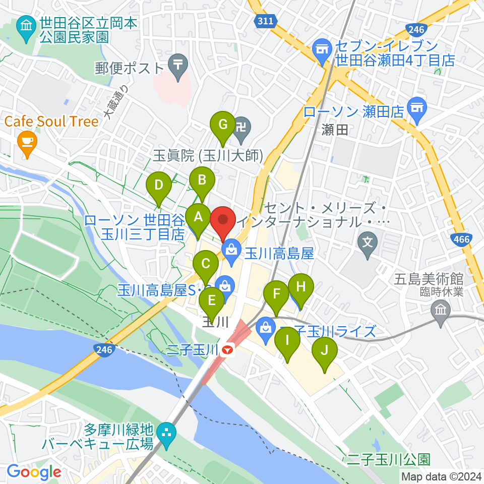 コパンミュージック周辺のコンビニエンスストア一覧地図