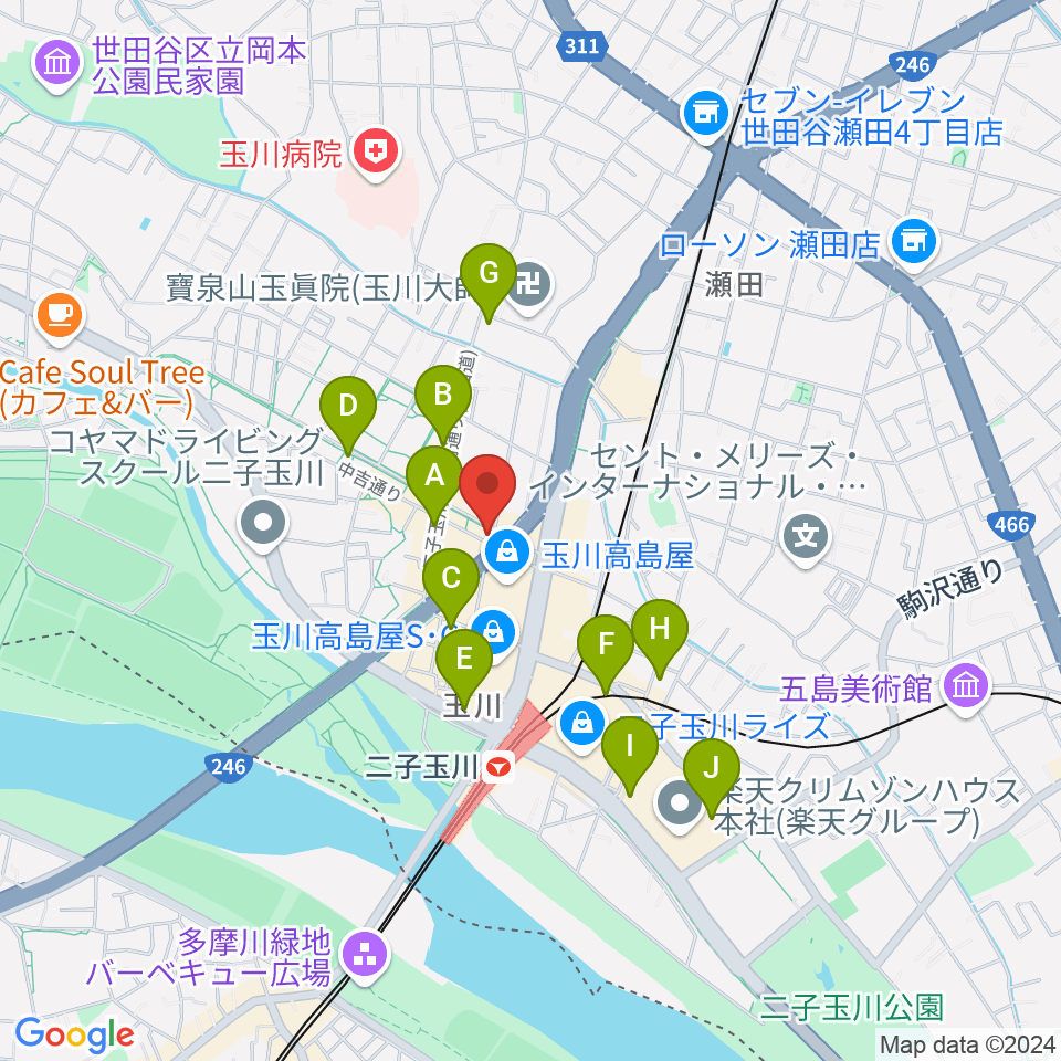 コパンミュージック周辺のコンビニエンスストア一覧地図