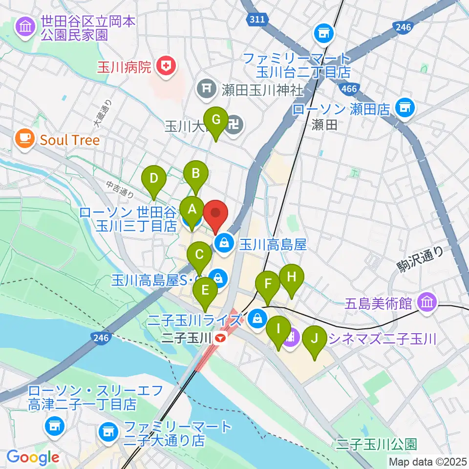 コパンミュージック周辺のコンビニエンスストア一覧地図