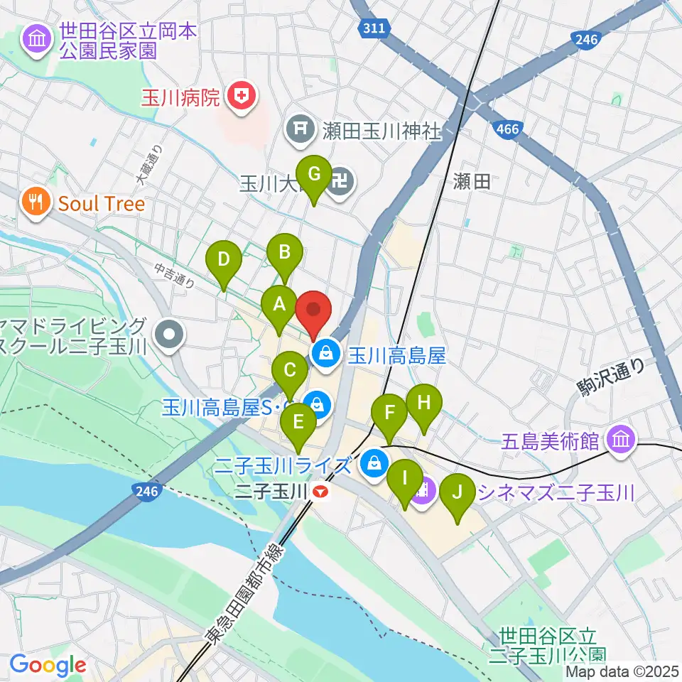 コパンミュージック周辺のコンビニエンスストア一覧地図
