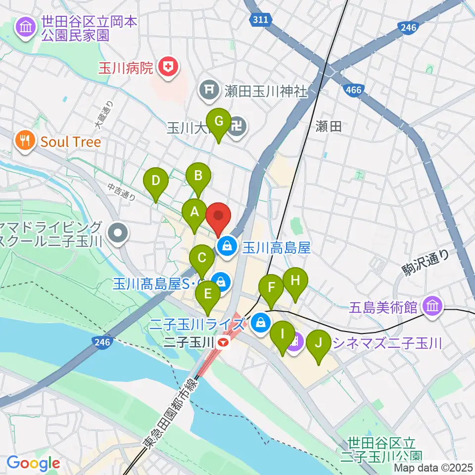 コパンミュージック周辺のコンビニエンスストア一覧地図